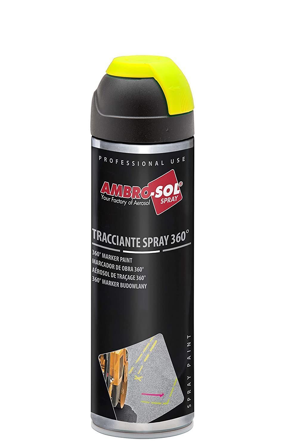 MARCADOR OBRA SPRAY 500ML. AMARILLO FLUOR