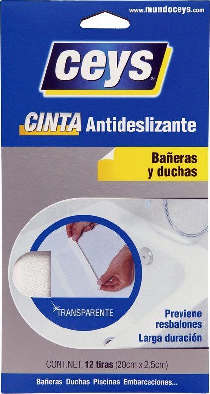 TIRAS ANTIDESLIZANTES BAÑOS CEYS TRANSPARANTE