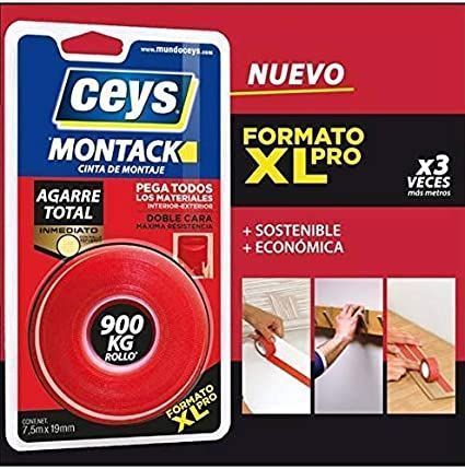CINTA DOBLE CARA CEYS MONTACK 7'5MTS.X19MM