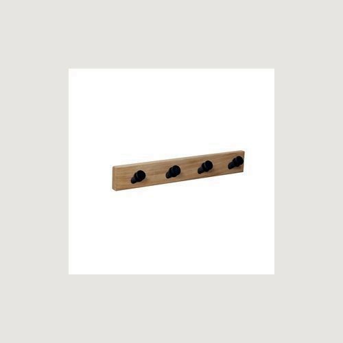 PERCHA NATURAL NESU 4 POMOS INCLINADOS NEGROS