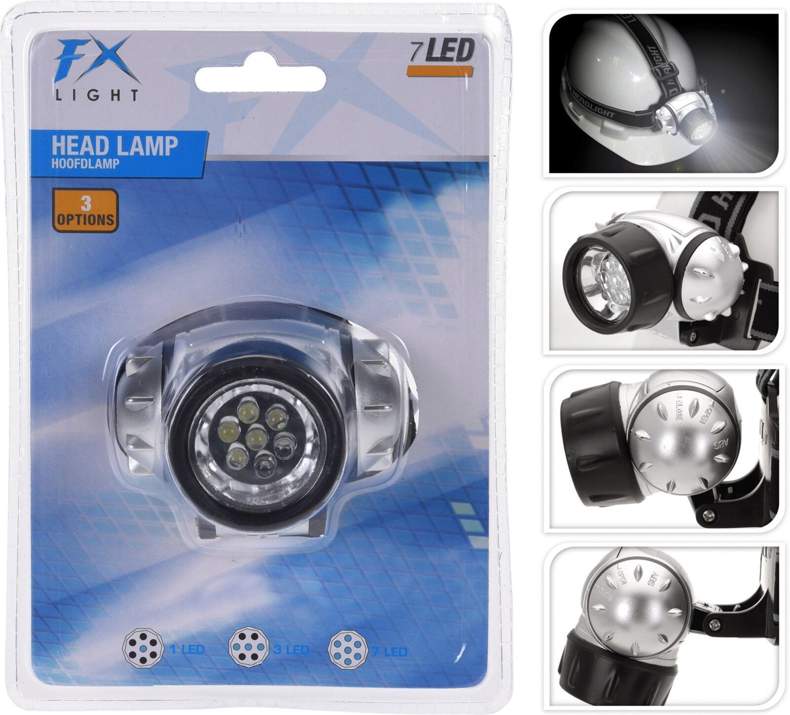 LINTERNA PARA CABEZA FXLIGHT 7 LEDS