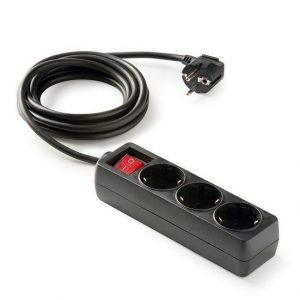 BASE MULTIPLE 3 TOMAS T.T.1'5M. CAJA INTERIOR NEGRO.