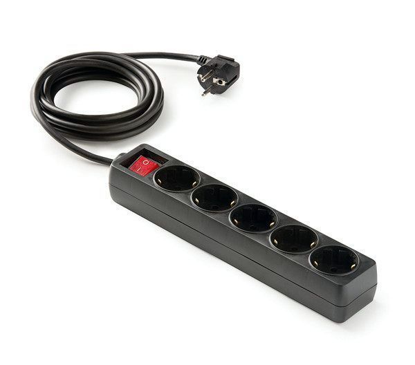 BASE MULTIPLE 5 TOMAS T.T.1'5M. CAJA INTERIOR NEGRO.