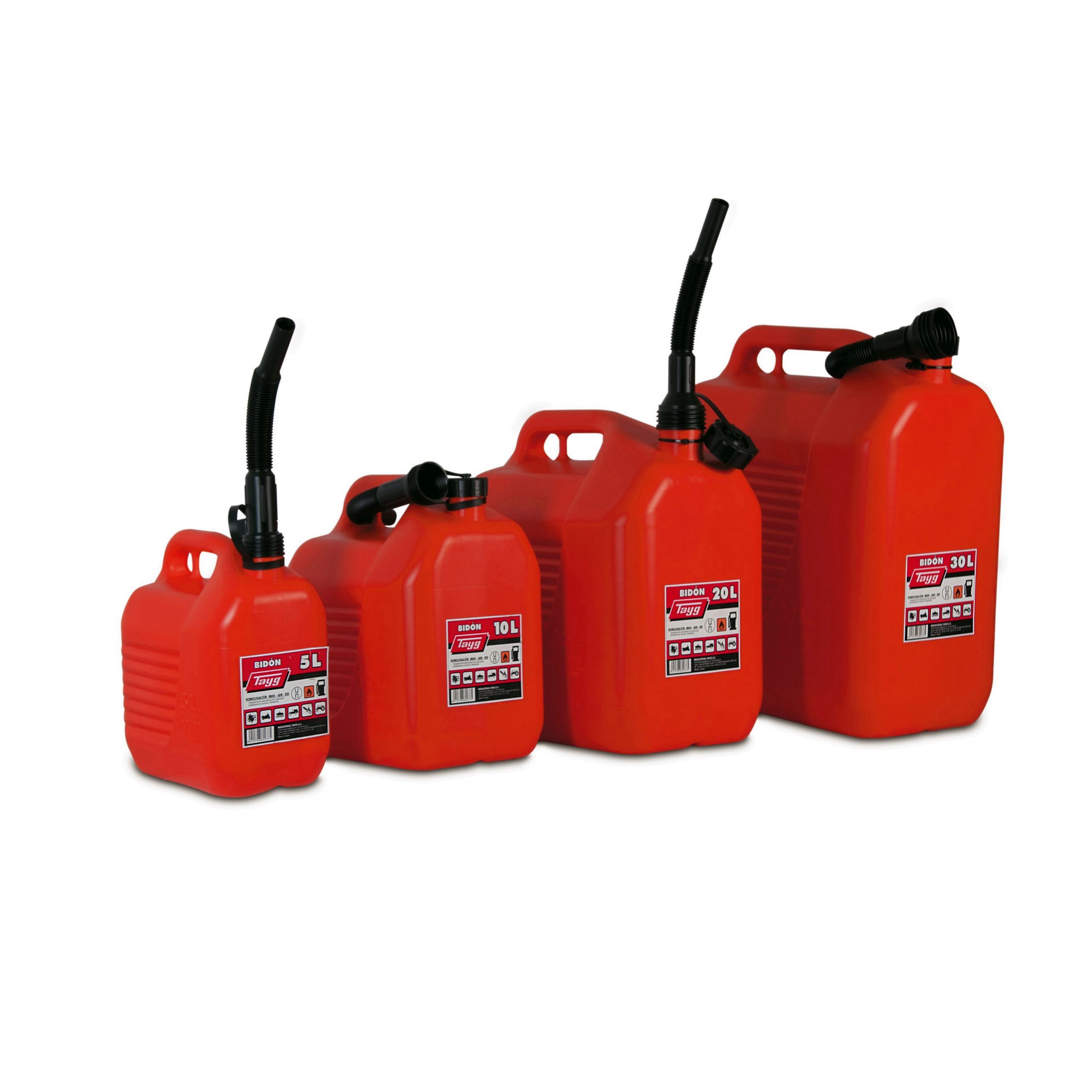 BIDON CARBURANTE TAYG PLASTICO ROJO C/CANULA 10 LTS