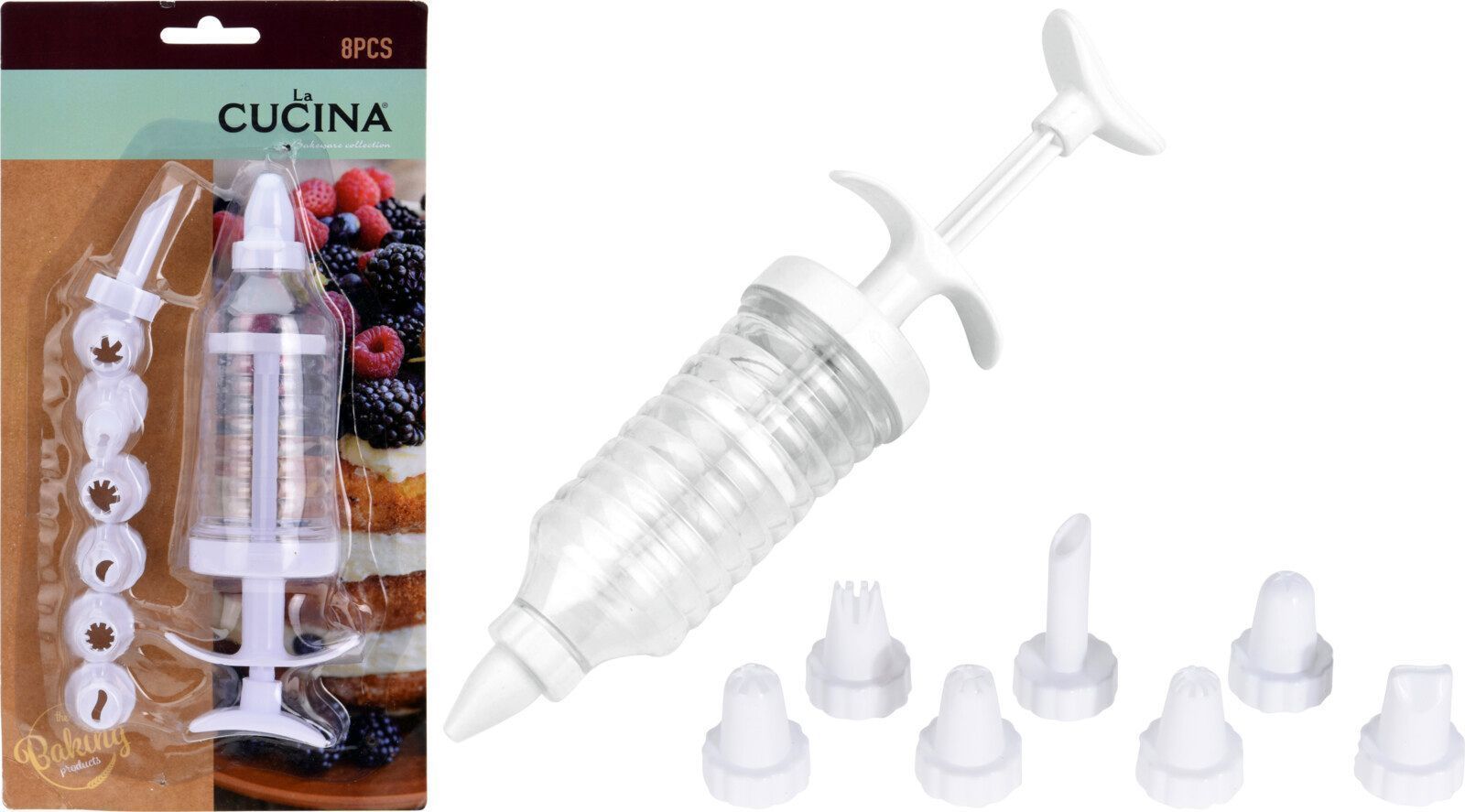 JERINGA REPOSTERIA LA CUCINA PLASTICO 8 BOQ.