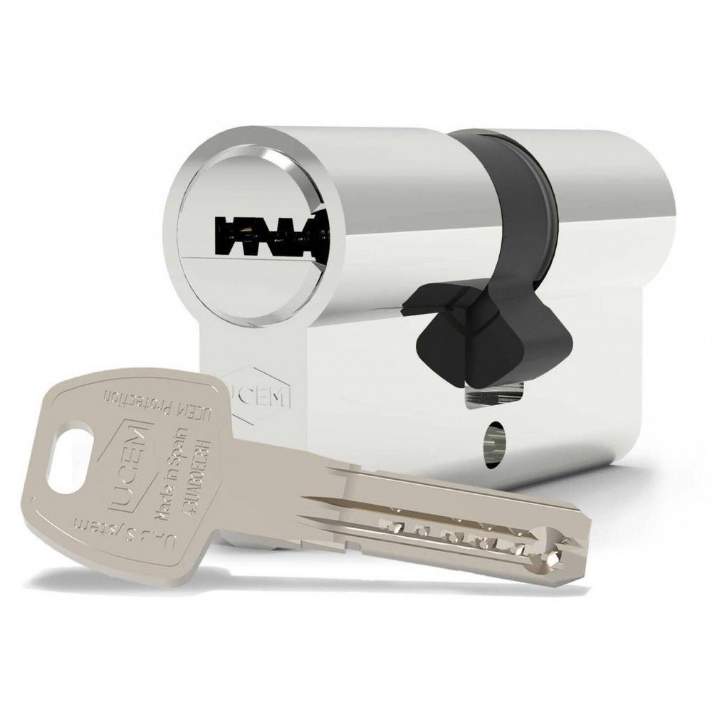 CILINDRO SEGURIDAD UCEM NIQUELADO LEVA LARGA MOD:UAB:3030