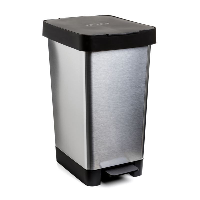 CUBO BASURA TATAY C/PEDAL PLASTICO GRIS 25LTS.