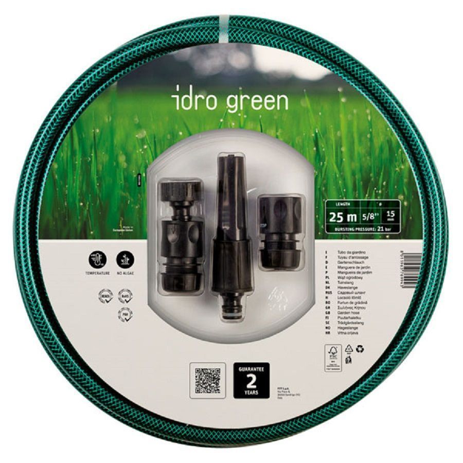 MANGUERA IDRO GREEN 15MM. 25MTS + 3 ACCESORIOS