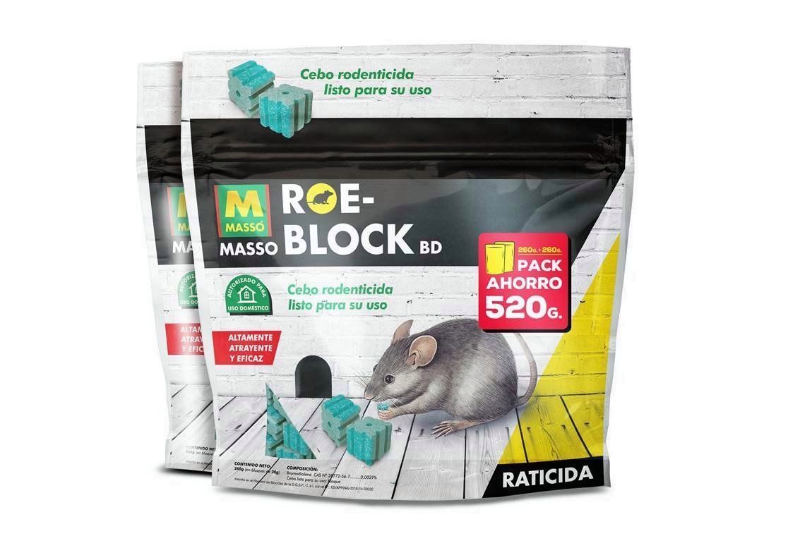 RATICIDA MASSO ROEBLOCK BLOQUE 260 + 260 GR.