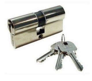 CILINDRO YALE NIQUELADO 80 MM. LEVA LARGA 40X40 LLAVES IGUALES 39318J