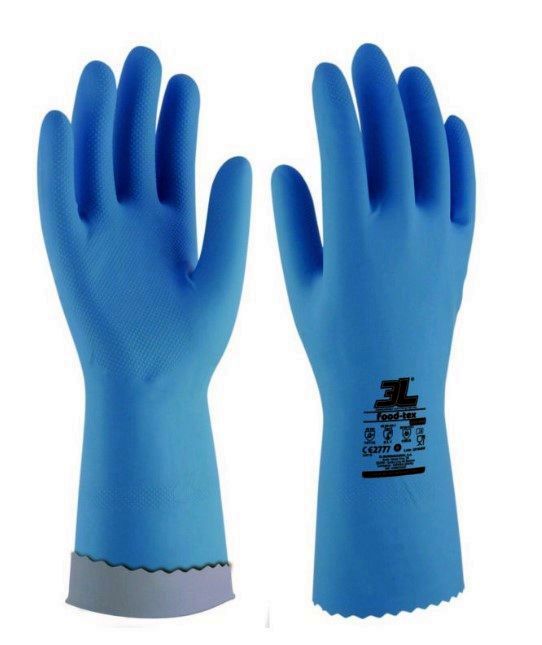 GUANTES LATEX FOODTEX AZUL T 8 (12U)