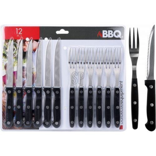 CUBIERTOS BBQ CARNE INOX. 12 PZAS.