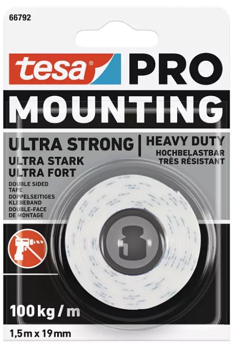 CINTA ADHESIVA TESA MOUNTING ULTRASTRONG 1,5MX19MM