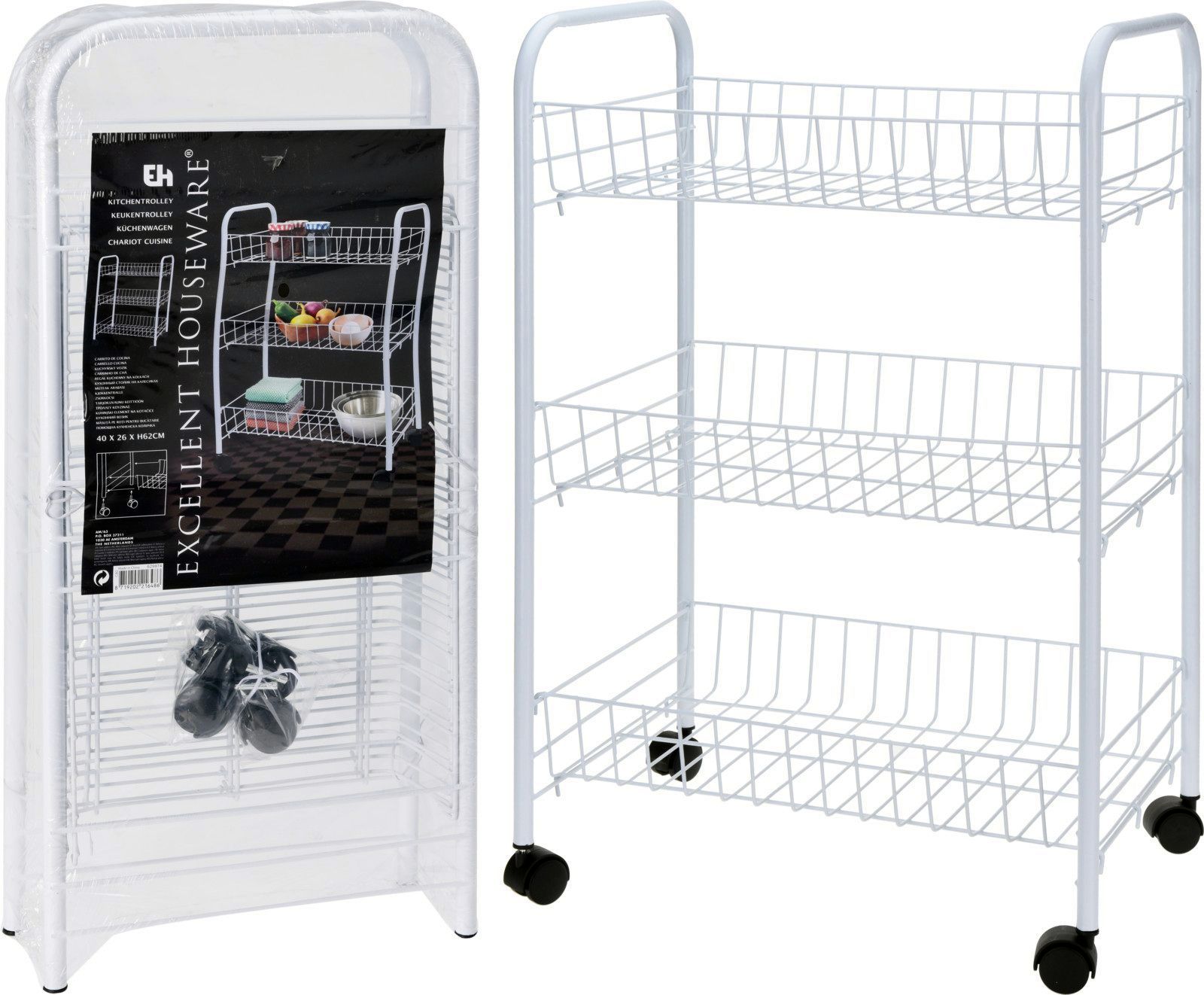 CARRITO COCINA BLANCO 39X23X64CMS EXCELLENTH