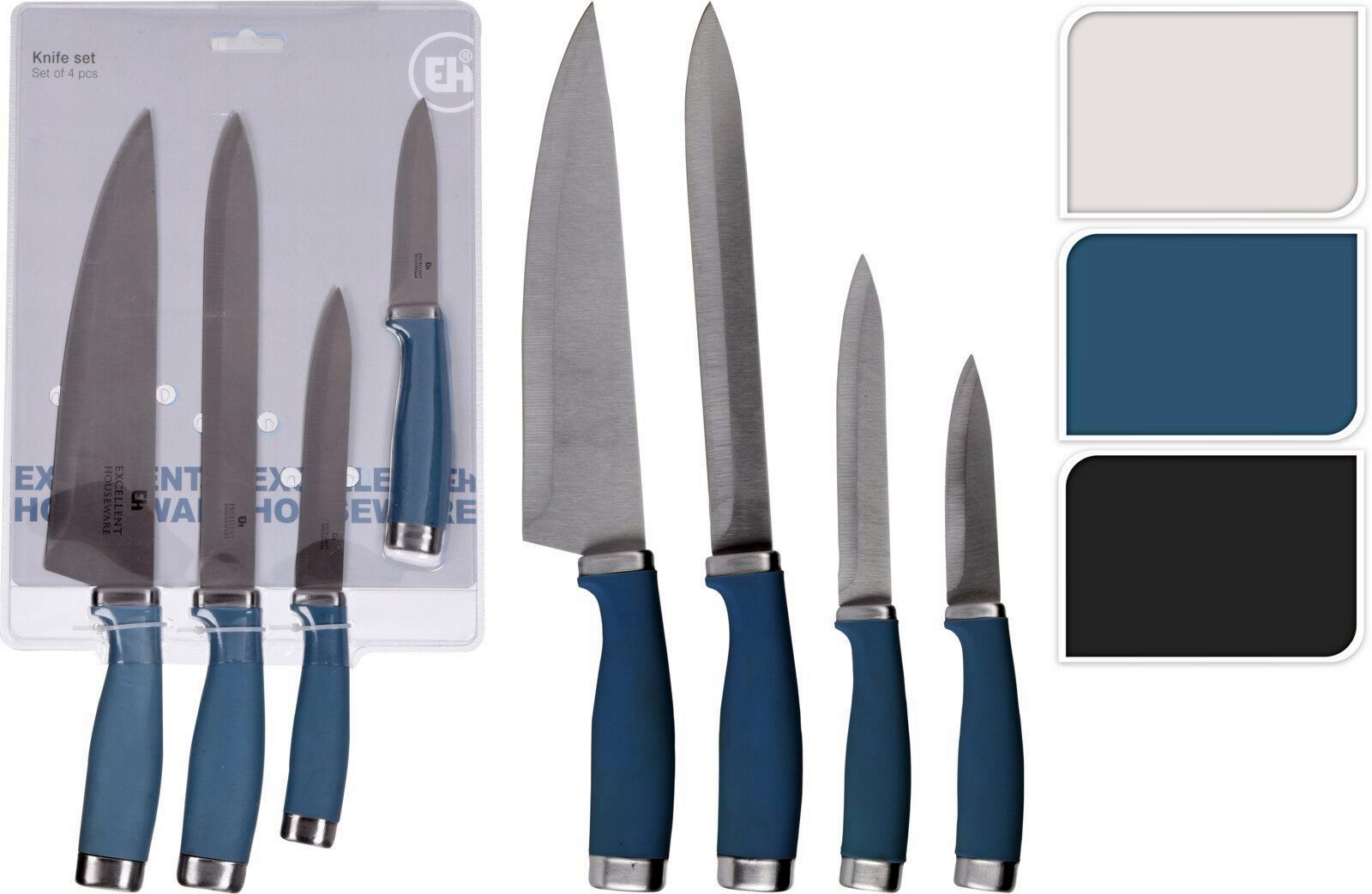 CUCHILLOS EXCELLENTH DE COCINA BLISTER 4 UND.