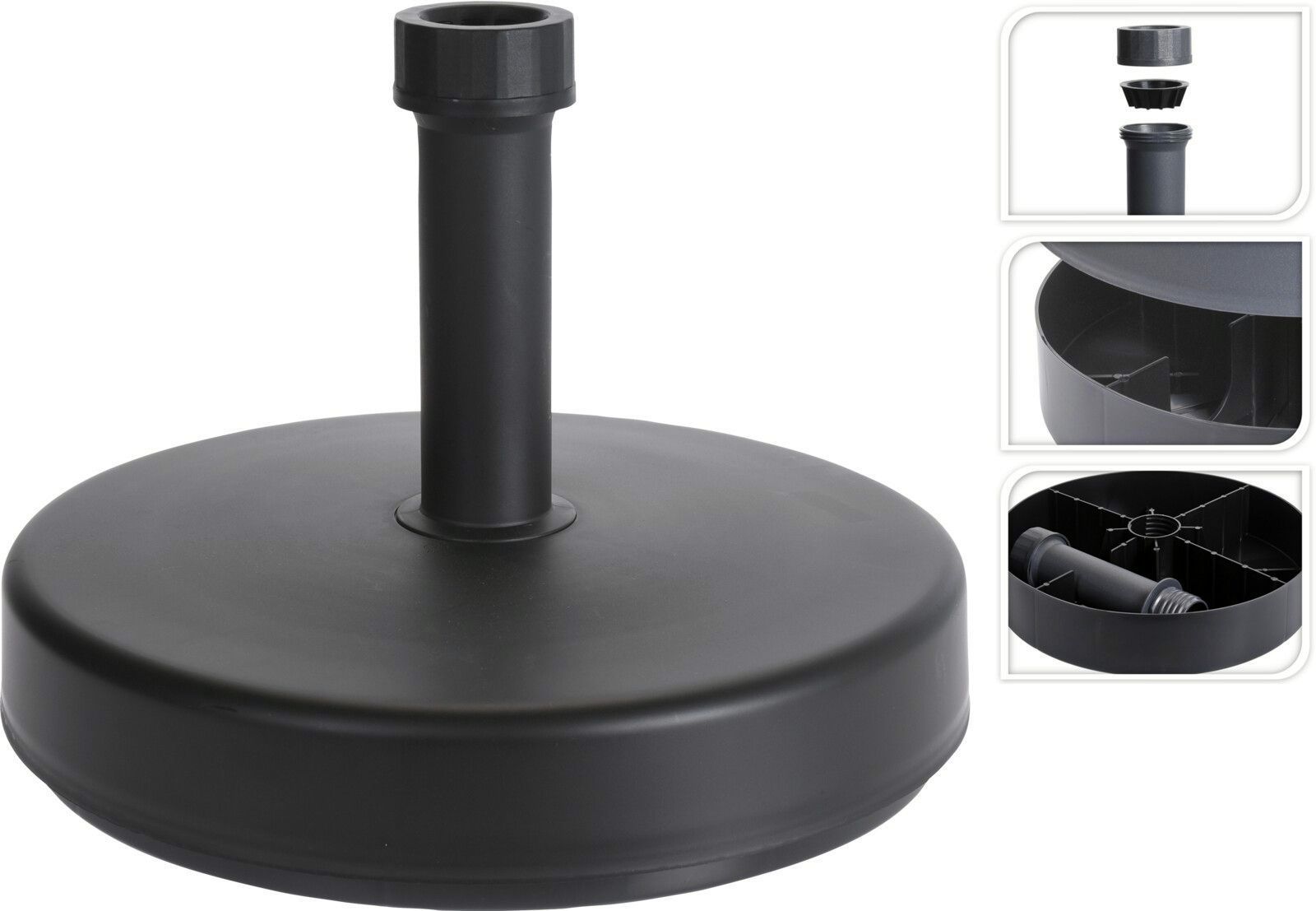 BASE SOMBRILLA PLASTICO RELLENABLE 25 KGS. GRIS