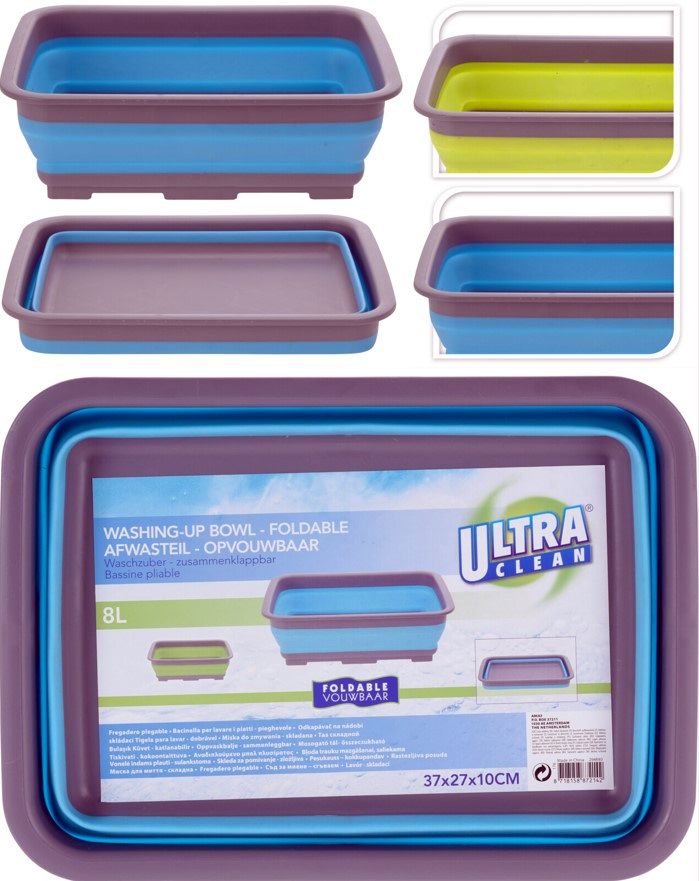 BARREÑO PLEGABLE 8LT. 37X27X12CM. ULTRACLEAN