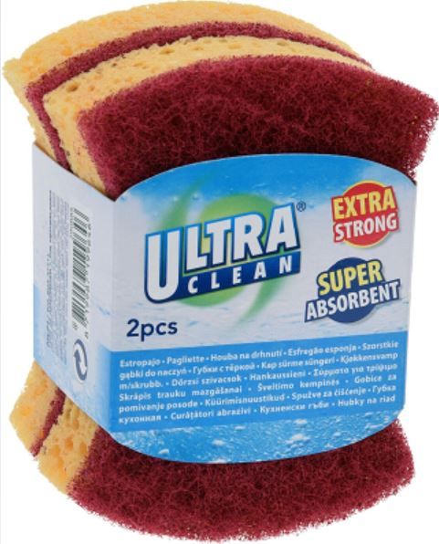 ESTROPAJO ULTRACLEAN CON ESPONJA SET 2 UND.