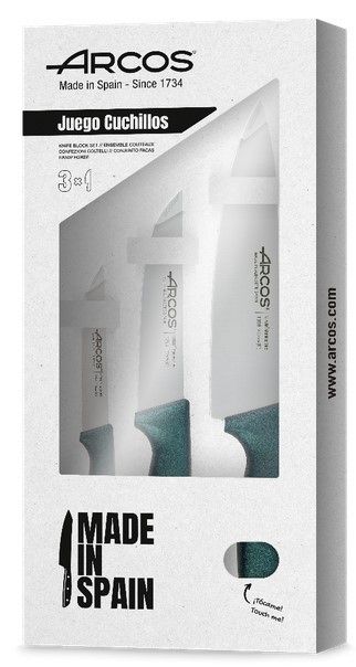JUEGO CUCHLLOS COCINA SERIE NIZA AZUL (3PZAS.) ARCOS