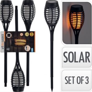 ANTORCHA LUZ SOLAR PROGARDEN (3PZAS).