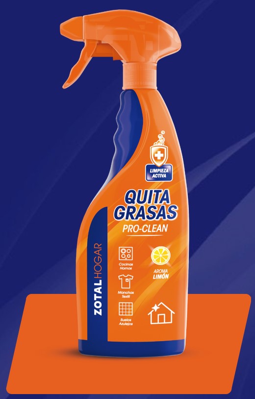 ZOTAL QUITAGRASAS HOGAR C/PISTOLA 750 ML.