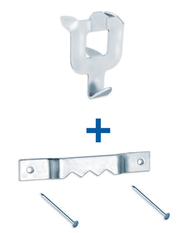 GANCHO BRINOX CUELGA CUADROS B50690B BLANCO 4,4CMS. BLISTER 4 UNID.