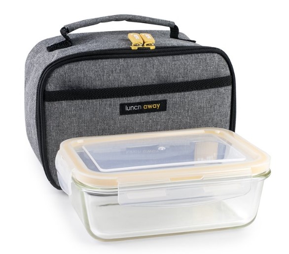 PORTA ALIMENTOS + TAPER BOROSILICATO 850ML. LITE GRIS IBILI