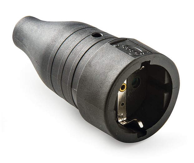 BASE ENCHUFE MOVIL 16A GOMA NEGRA REF.:257