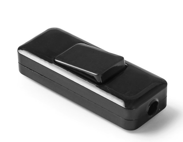 INTERRUPTOR DE PASO BASCULANTE ANCHO NEGRO