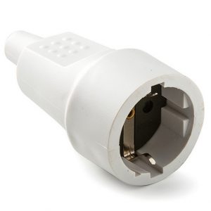 BASE ENCHUFE MOVIL 16A CAUCHO BLANCO 2104B