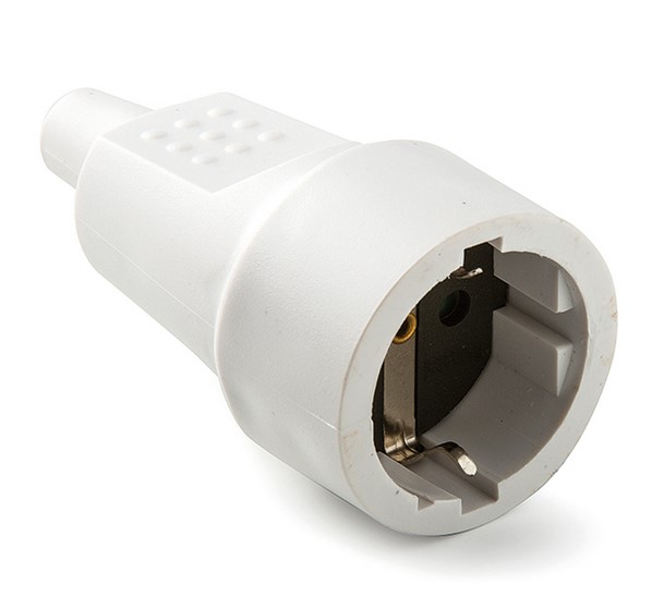 BASE ENCHUFE MOVIL 16A CAUCHO BLANCO 2104B