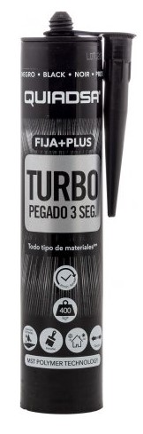 ADHESIVO QUIADSA FIJA+PLUS TURBO NEGRO 290ML