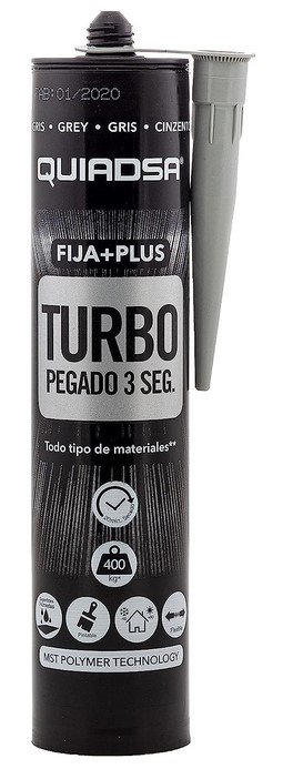 ADHESIVO QUIADSA FIJA+PLUS TURBO GRIS 290ML