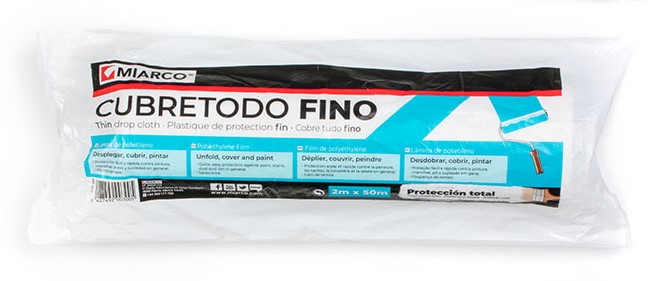 CUBRETODO MIARCO POLIETILENO FINO ROLLO 2X50 MTS.