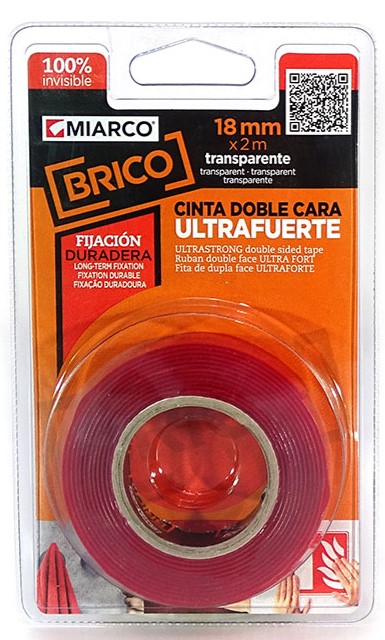 CINTA DOBLE CARA MIARCO ULTRAFUERTE 18MMX2MTS