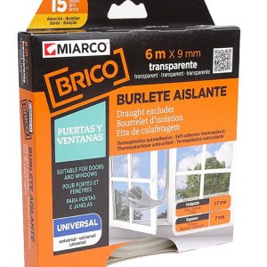BURLETE ADHESIVO MIARCO TRANSPARENTE 9MMX6MT