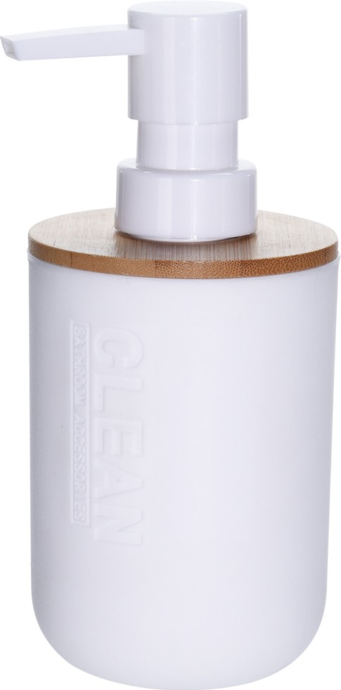 DISPENSADOR KOOP JABON BAÑO BLANCO/BAMBU