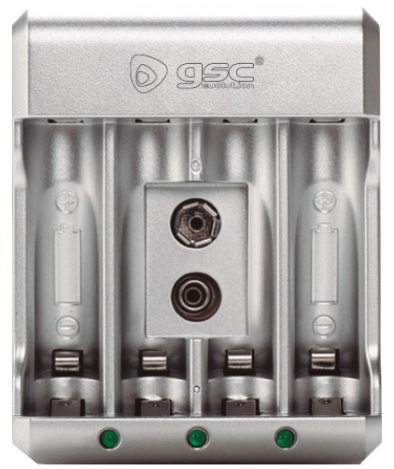 CARGADOR GSC DE PILAS RECARGABLES AA/AAA/9V