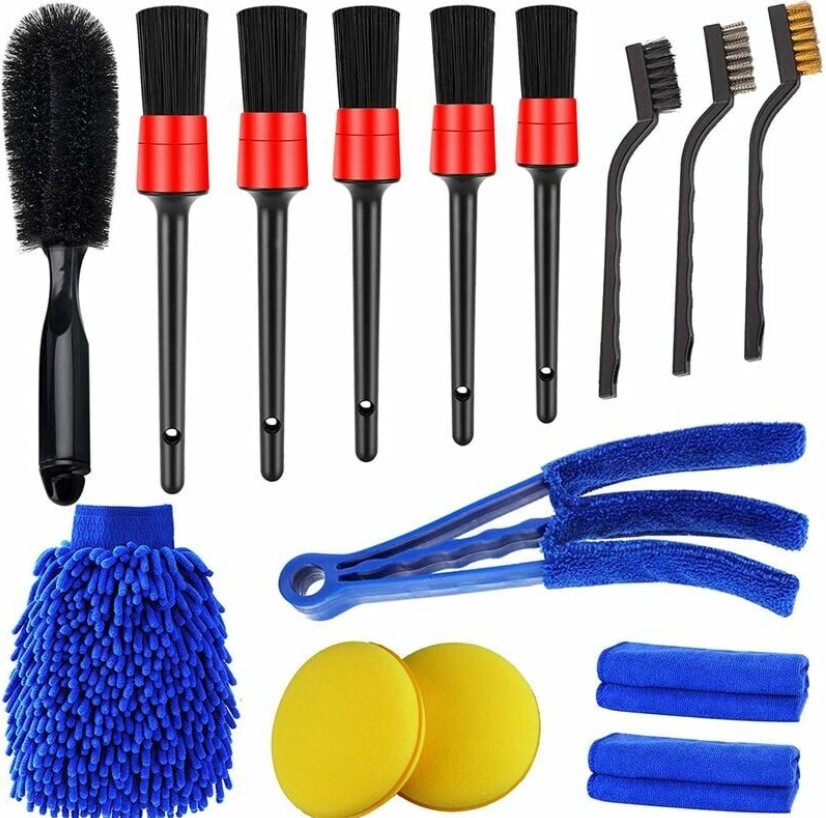 JUEGO LIMPIEZA RZTOOLS COCHE INTERIOR/EXTERIOR 15PZAS.