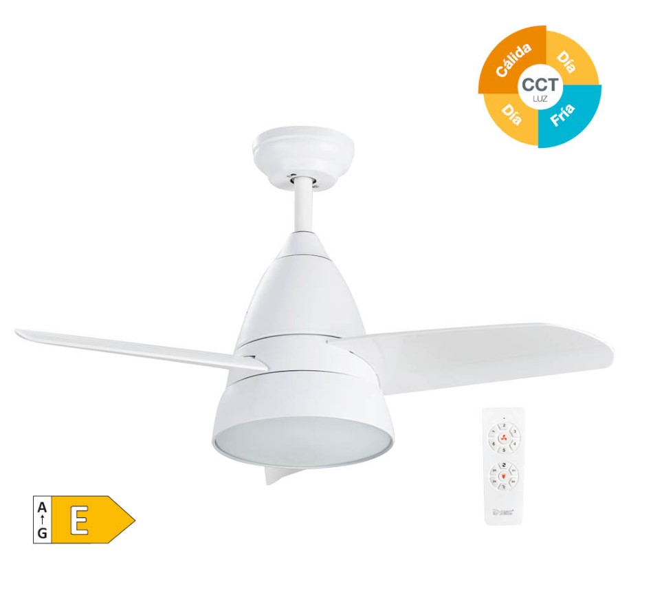 VENTILADOR DE TECHO  91CMS. 63W. BLANCO C/MANDO GSC
