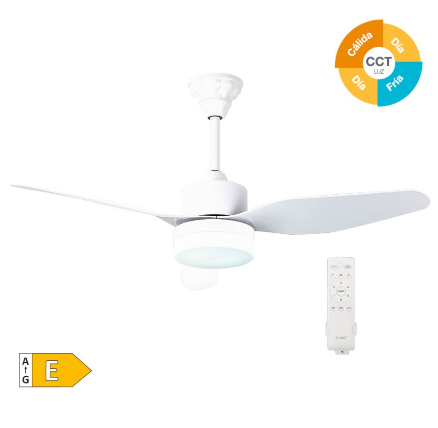 VENTILADOR DE TECHO 115CMS. 63W. BLANCO C/MANDO GSC