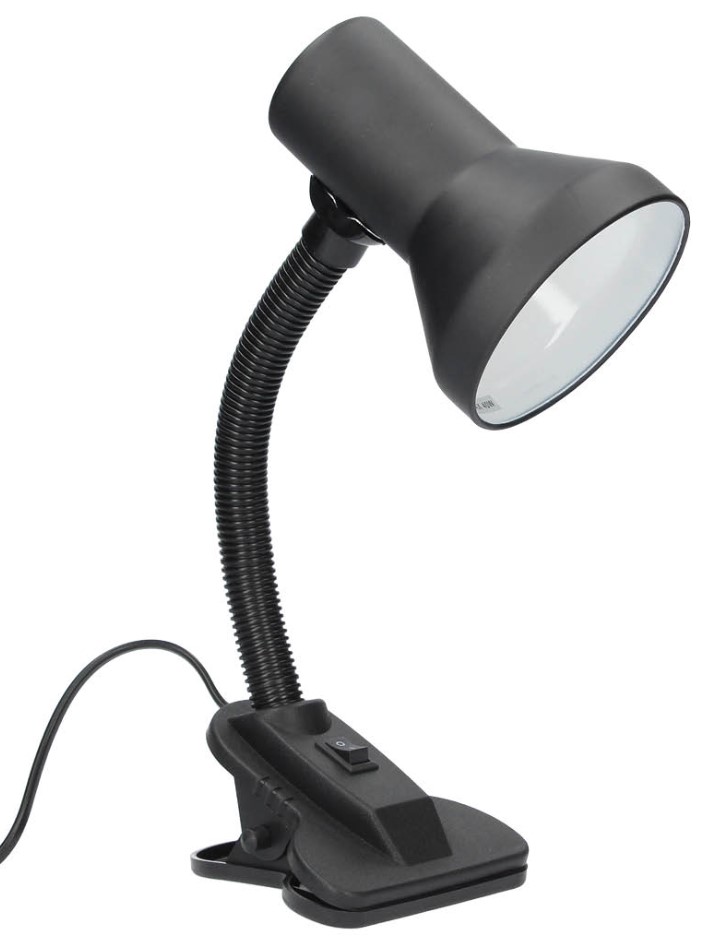 FLEXO SOBREMESA CON PINZA GSC SAIDU E27 40W. NEGRO