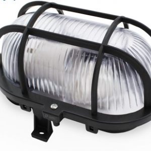 APLIQUE OVALADO GSC PLASTICO E27 60W. 230V. NEGRO