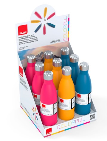 BOTELLA TERMO IBILI DOBLE PARED COLORFUL 750ML.