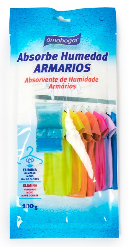 ELIMINADOR HUMEDAD ARMARIOS AMAHOGAR BOLSA 100 GRS.
