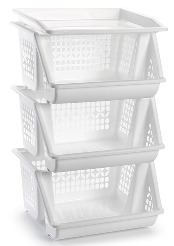 VERDULERO 3 ALTURAS PLASTICFORTE BLANCO 62X32X39 CMS.