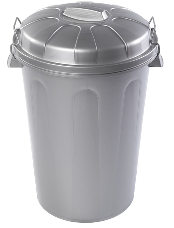 CUBO BASURA PLASTICO PLASTICFORTE PLATA 100LTS.