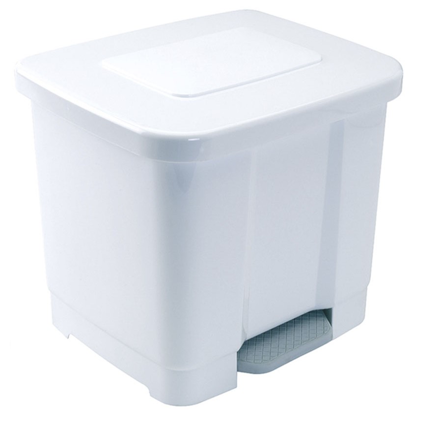 CUBO PLASTICO RECICLAJE PLASTICFORTE C/PEDAL BLANCO 35 LTS.