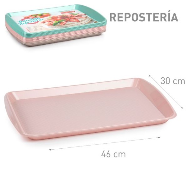 BANDEJA REPOSTERIA PLASTICFORTE VRM 46X30CMS.