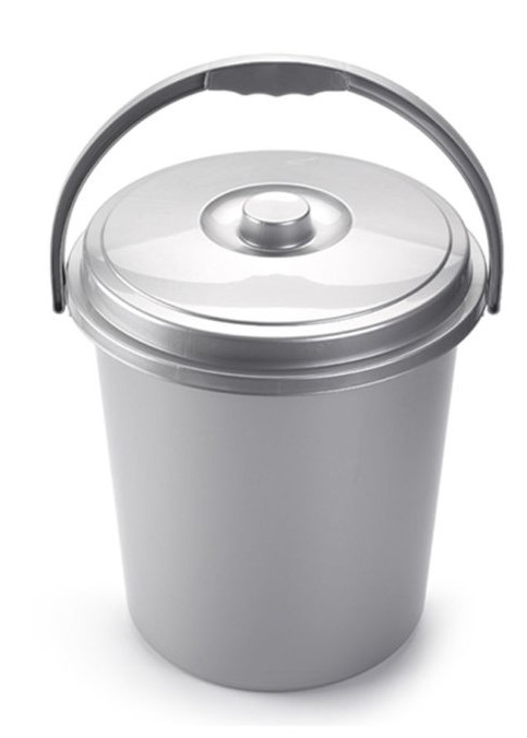 CUBO BASURA PLASTICO ECO PLASTICFORTE PLATA 21 LTS.